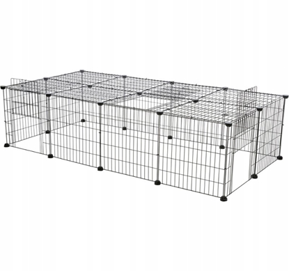 Picture of Trixie Wybieg zewntrzny przenony z pokryw górn, dla gryzoni, prostoktna, czarna, metal, 152 × 38 × 72 cm