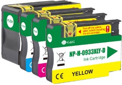 Изображение Tusz G&G G&G NP-H-0932XLBK/933XLCMY nabój z tuszem 1 szt. Zamiennik Wysoka (XL) wydajno Czarny, Cyjan, Purpurowy, óty