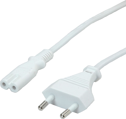 Изображение Value Euro Power Cable, 2-pin, white, 1 m