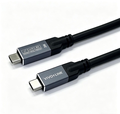 Picture of VivoLink Vivolink USB-C to USB-C Cable 3m - USB4, 40Gbps, 100W PD, 8K, Enterprise-tested kabel USB USB4 Gen 2x2 USB C 40 Gbit/s Czarny