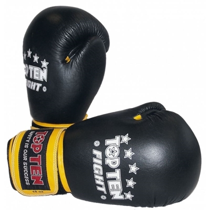 Picture of (W) TOP TEN FIGHT RTT-2 boksa cimdi 10 unces, melni un dzelteni
