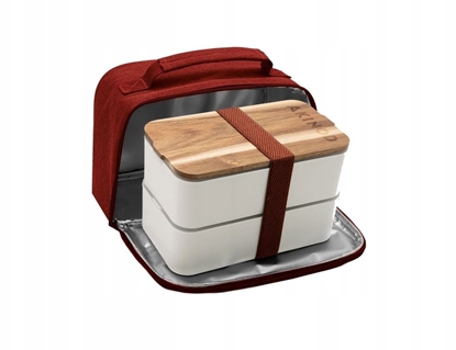 Изображение Akinod Lunch box z termiczn torb Bento+Lunch bag 11:58 Biay/Terakota AKI000056
