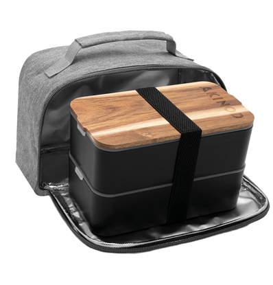Изображение Akinod Lunch box z termiczn torb Bento+Lunch bag 11:58 Noir/Gris AKI000045