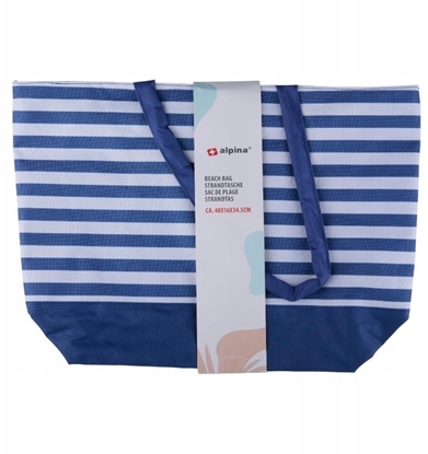 Picture of Alpina Alpina - Torba plaowa w paski 49,3x16x34 cm (Granatowy / Biay)
