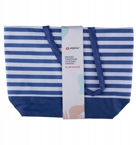 Picture of Alpina Alpina - Torba plaowa w paski 49,3x16x34 cm (Granatowy / Biay)