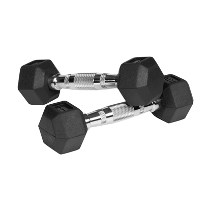 Изображение Ar gumiju pārklātas čuguna hanteles HEX 2x1 kg REBEL ACTIVE