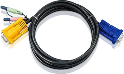 Attēls no Aten 2L-5203A KVM Anschlußkabel 3m mit Audio, schwarz, 3 m