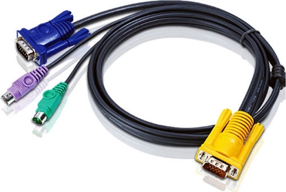 Attēls no Aten 2L-5206P KVM-Kabel VGA PS/2, schwarz, 6 m