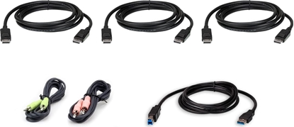 Attēls no Aten 2L-7D02UDPX6 1,8 M USB DisplayPort Triple Display KVM Kabel-Set, schwarz, 1,8 m
