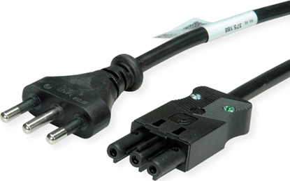 Attēls no Bachmann Zuleitung H05VV-F 3G1,5mm²  5m, Schwarz Italien P40 Stecker 16A Kupplung