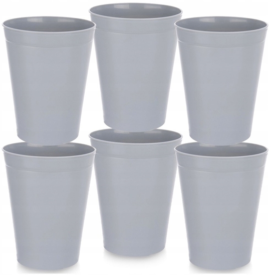 Picture of Bidasoa 6 Kubków 300 ml Szare Nietukce na Piknik Camping Sandy