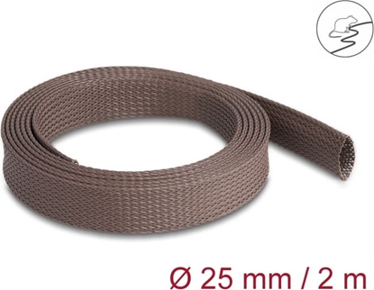 Attēls no Braided Sleeve rodent resistant stretchable 2 m x 25 mm brown, Delock
