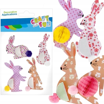 Attēls no Craft with Fun NAKLEJ WN KROLIK HARM 4SZT CF 12/144