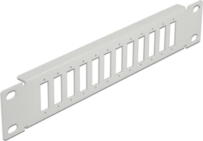 Attēls no Delock 10″ Fiber Optic Patch Panel 12 Port for SC Duplex / LC Quad 1U grey