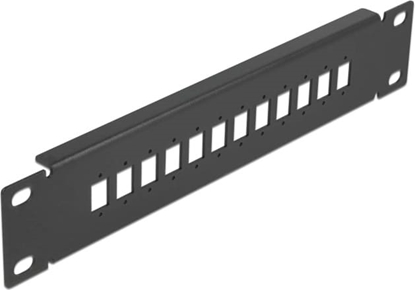 Attēls no Delock 10″ Fiber Optic Patch Panel 12 Port for SC Simplex / LC Duplex 1U black