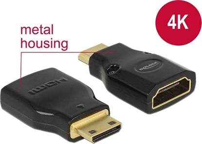 Изображение Delock Adapter High Speed HDMI with Ethernet – HDMI Mini-C male > HDMI-A female 4K black