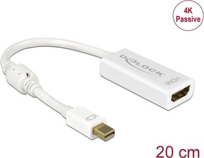 Изображение Delock Adapter mini DisplayPort 1.2 male > HDMI female 4K Passive white