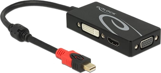 Изображение Delock Adapter mini DisplayPort 1.2 male > VGA / HDMI / DVI female 4K Passive black