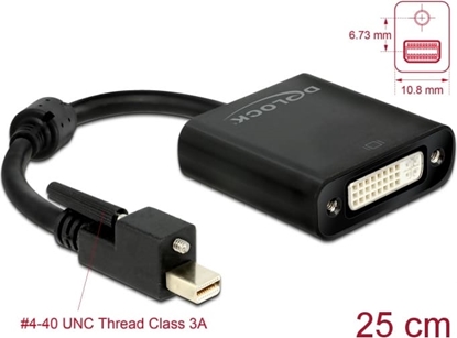 Изображение Delock Adapter mini DisplayPort 1.2 male with screw > DVI female 4K Active black