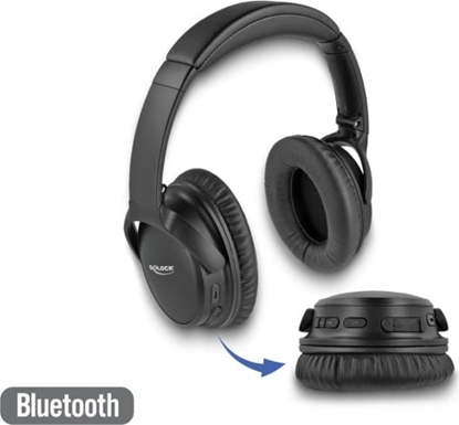 Attēls no Delock Bluetooth 5.0 Headphones Over-Ear foldable with integrated Microphone and intense Bass, up to 20 hours playback time