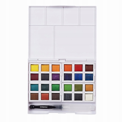 Picture of Derwent Watercolour Paint Pans 24 szt. w tym waterbrush