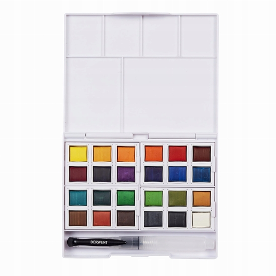 Picture of Derwent Watercolour Paint Pans 24 szt. w tym waterbrush