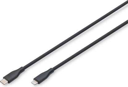 Attēls no Digitus Lightning silicone connection cable, USB-C - Lightning, 0.5m, black