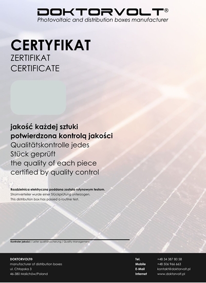 Picture of Doktorvolt Rozdzielnica PV Fotowoltaiczna Solarna DC 1000V T2 Doktorvolt 9467