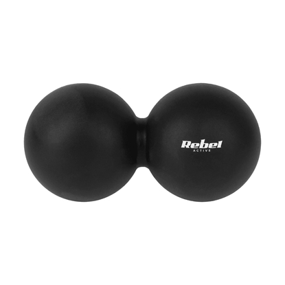 Picture of Dubultā masāžas bumba Duoball 6,2 cm, melna, silikona materiāls, REBEL ACTIVE