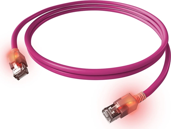 Picture of Easylan S/FTP DualBoot LED Patch Cable Cat.6A, RJ45 / RJ45, LSOH, violet, 0.5 m
