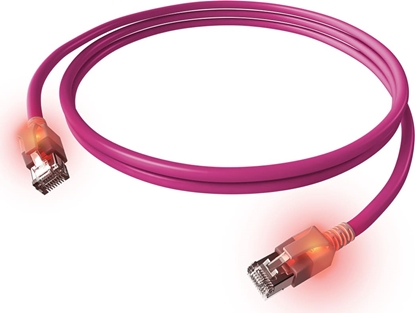 Attēls no Easylan S/FTP DualBoot LED Patch Cable Cat.6A, RJ45 / RJ45, LSOH, violet, 7.5 m