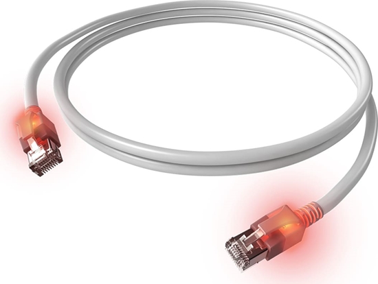 Picture of Easylan S/FTP DualBoot LED Patch Cable Cat.6A, RJ45 / RJ45, LSOH, white, 3 m
