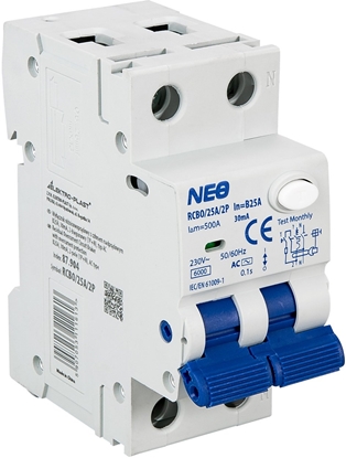 Picture of Elektro-Plast Wycznik rónicowoprdowy z czonem nadprdowym RCBO/25A/2P B25A 30mA 2-biegunowy (1P+N) typ AC 87.904