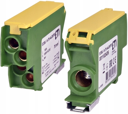 Picture of ETI Blok rozdzielczy ETI Polam 001102436 192A (1x4-70mm2/4x2,5-25mm2) óto-zielony EDBJ-1x70-4x25PE