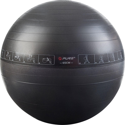 Изображение Fitnesa bumba 65 cm melna Pure 2 Improve