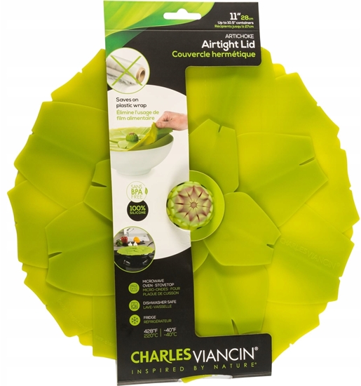 Picture of galeria plakatu Charles Viancin ARTICHOCKE 28 cm Silicone Lid green