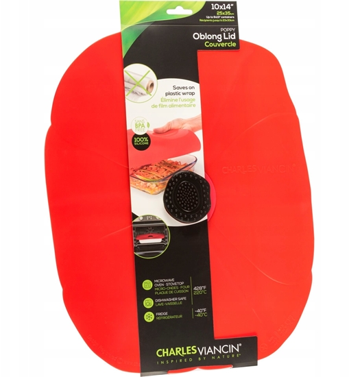 Picture of galeria plakatu Charles Viancin Poppy 35x25 cm Silicone Lid Oblong red
