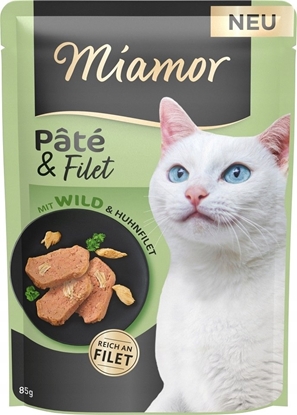 Attēls no Gimborn MIAMOR Kot sasz. 85g Pate&Filet Dziczyzna Kurczak /10