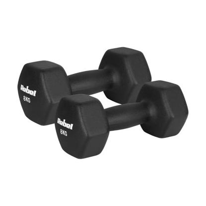 Attēls no HEX 2x8kg neoprēna čuguna hanteles, REBEL ACTIVE