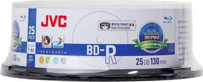 Изображение JVC JVC BD-R 25GB 6X INKJET WHITE PRINTABLE ARCHIVAL WATERPROOF PHOTO GLOSSY CAKE*25 70L71KJCK0006