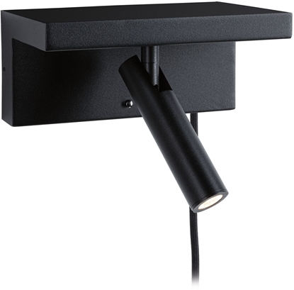 Attēls no Kinkiet Paulmann Oprawa cienna JERIK LED 2,4W 3-STEP DIM 160lm 3000K USB-C 230V Z przecznikiem Czarny mat /metal