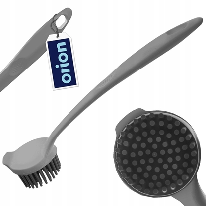 Attēls no KitchenCraft Szczotka Silikonowa do Mycia Naczy Ze Skrobakiem Szara 22,5 cm ORION