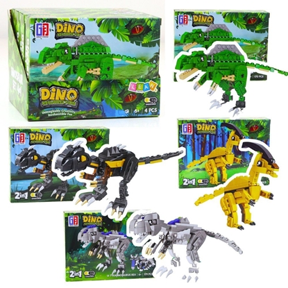 Attēls no LeanToys Klocki Konstrukcyjne Zestaw Dinozaur Robot 2w1 153-179 el. Mix EDUKAMP