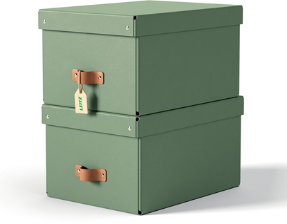 Изображение Leitz Puro Storage Box with lid medium 17L pack of 2 Green Cardboard 17 L 270 mm 370 mm 200 mm