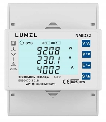 Picture of Lumel NMID32 3-fazowy licznik energii z certyfikatem MID (1/5A) (MODBUS RTU)