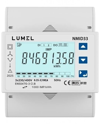 Picture of Lumel NMID33 3-fazowy licznik energii z certyfikatem MID (do 100A) (MODBUS RTU) NMID33