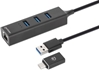 Изображение Manhattan 180894 interfeisa centrmezgls USB 3.2 Gen 1 (3.1 Gen 1) Type-A + Type-C 5000 Mbit/s Melns