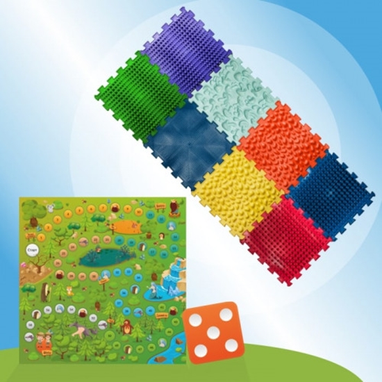 Picture of Masāžas ortopēdiskais paklājiņš Ortek "Puzzle Mix" 8 moduļi + Spēle