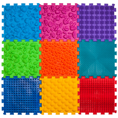Изображение Masāžas ortopēdiskais paklājiņš Ortek "Puzzle Mix" 9 moduļi
