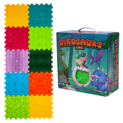 Attēls no Masāžas paklājiņš Avalanche Dinosaurs Puzzle 10 elementi